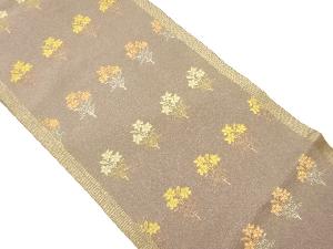 金通し花束尽くし模様織出し袋帯